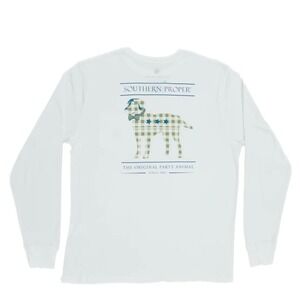 Men's Southern Proper PLAID LAB LS TEE size S NWT Cotton Crew Neck